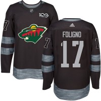 Adidas Minnesota Wild #17 Marcus Foligno Black 1917-2017 100th Anniversary Stitched NHL Jersey