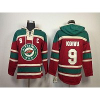 Minnesota Wild #9 Mikko Koivu Red Sawyer Hooded Sweatshirt Stitched NHL Jersey