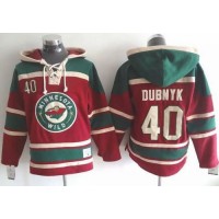 Minnesota Wild #40 Devan Dubnyk Red Sawyer Hooded Sweatshirt Stitched NHL Jersey