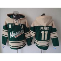 Minnesota Wild #11 Zach Parise Green Sawyer Hooded Sweatshirt Stitched NHL Jersey