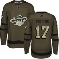 Adidas Minnesota Wild #17 Marcus Foligno Green Salute to Service Stitched NHL Jersey