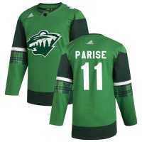 Minnesota Minnesota Wild #11 Zach Parise Men's Adidas 2020 St. Patrick's Day Stitched NHL Jersey Green.jpg.jpg