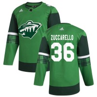 Minnesota Minnesota Wild #36 Mats Zuccarello Men's Adidas 2020 St. Patrick's Day Stitched NHL Jersey Green.jpg.jpg