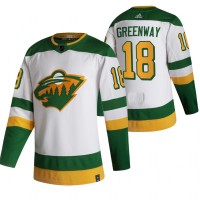 Minnesota Minnesota Wild #18 Jordan Greenway White Men's Adidas 2020-21 Reverse Retro Alternate NHL Jersey
