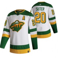 Minnesota Minnesota Wild #20 Ryan Suter White Men's Adidas 2020-21 Reverse Retro Alternate NHL Jersey