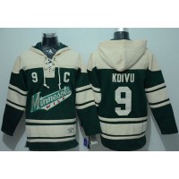 Minnesota Wild #9 Mikko Koivu Green Sawyer Hooded Sweatshirt Stitched NHL Jersey
