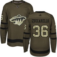 Adidas Minnesota Wild #36 Mats Zuccarello Green Salute to Service Stitched NHL Jersey
