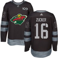 Adidas Minnesota Wild #16 Jason Zucker Black 1917-2017 100th Anniversary Stitched NHL Jersey
