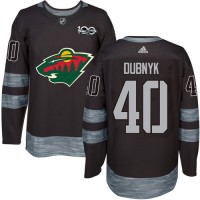 Adidas Minnesota Wild #40 Devan Dubnyk Black 1917-2017 100th Anniversary Stitched NHL Jersey