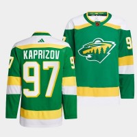 Minnesota Minnesota Wild #97 Kirill Kaprizov Men's adidas Reverse Retro 2.0 Authentic Player Jersey - Green