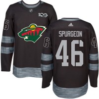 Adidas Minnesota Wild #46 Jared Spurgeon Black 1917-2017 100th Anniversary Stitched NHL Jersey