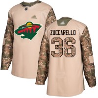 Adidas Minnesota Wild #36 Mats Zuccarello Camo Authentic 2017 Veterans Day Stitched NHL Jersey