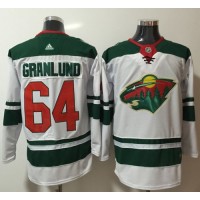Adidas Minnesota Wild #64 Mikael Granlund White Road Authentic Stitched NHL Jersey