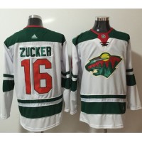 Adidas Minnesota Wild #16 Jason Zucker White Road Authentic Stitched NHL Jersey