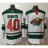 Adidas Minnesota Wild #40 Devan Dubnyk White Road Authentic Stitched NHL Jersey