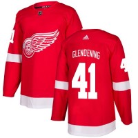 Adidas Detroit Red Wings #41 Luke Glendening Red Home Authentic Stitched NHL Jersey
