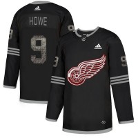 Adidas Detroit Red Wings #9 Gordie Howe Black Authentic Classic Stitched NHL Jersey