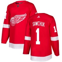 Adidas Detroit Red Wings #1 Terry Sawchuk Red Home Authentic Stitched NHL Jersey