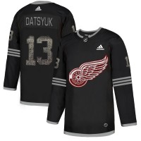 Adidas Detroit Red Wings #13 Pavel Datsyuk Black Authentic Classic Stitched NHL Jersey