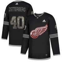 Adidas Detroit Red Wings #40 Henrik Zetterberg Black Authentic Classic Stitched NHL Jersey