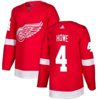 Adidas Detroit Red Wings #4 Gordie Howe Red Home Authentic Stitched NHL Jersey