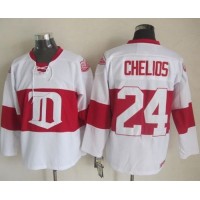 Detroit Red Wings #24 Chris Chelios White Winter Classic CCM Throwback Stitched NHL Jersey