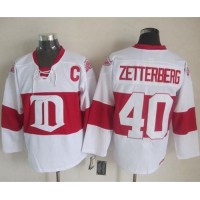 Detroit Red Wings #40 Henrik Zetterberg White Winter Classic CCM Throwback Stitched NHL Jersey