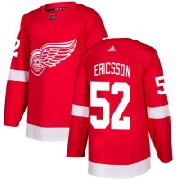 Adidas Detroit Red Wings #52 Jonathan Ericsson Red Home Authentic Stitched NHL Jersey