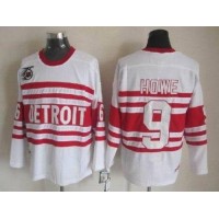 Detroit Red Wings #9 Gordie Howe White CCM Throwback 75TH Stitched NHL Jersey