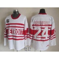 Detroit Red Wings #24 Bob Probert White CCM Throwback 75TH Stitched NHL Jersey