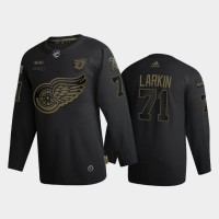 Detroit Detroit Red Wings #71 Dylan Larkin Men's Adidas 2020 Veterans Day Authentic NHL Jersey - Black