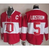 Detroit Red Wings #5 Nicklas Lidstrom Red Winter Classic CCM Throwback Stitched NHL Jersey