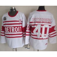 Detroit Red Wings #40 Henrik Zetterberg White 75TH CCM Stitched NHL Jersey