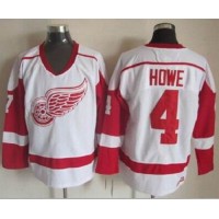 Detroit Red Wings #4 Gordie Howe White CCM Throwback Stitched NHL Jersey