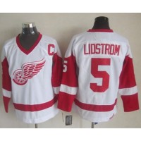 Detroit Red Wings #5 Nicklas Lidstrom White CCM Throwback Stitched NHL Jersey