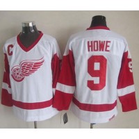 Detroit Red Wings #9 Gordie Howe White CCM Throwback Stitched NHL Jersey