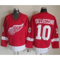 Detroit Red Wings #10 Alex Delvecchio Red CCM Throwback Stitched NHL Jersey