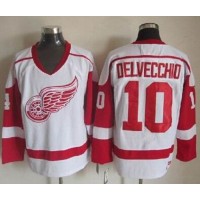 Detroit Red Wings #10 Alex Delvecchio White CCM Throwback Stitched NHL Jersey