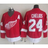 Detroit Red Wings #24 Chris Chelios Red CCM Throwback Stitched NHL Jersey