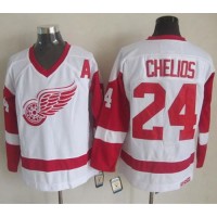 Detroit Red Wings #24 Chris Chelios White CCM Throwback Stitched NHL Jersey