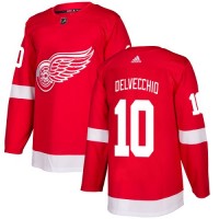 Adidas Detroit Red Wings #10 Alex Delvecchio Red Home Authentic Stitched NHL Jersey