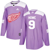 Adidas Detroit Red Wings #9 Gordie Howe Purple Authentic Fights Cancer Stitched NHL Jersey