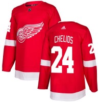 Adidas Detroit Red Wings #24 Chris Chelios Red Home Authentic Stitched NHL Jersey