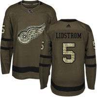 Adidas Detroit Red Wings #5 Nicklas Lidstrom Green Salute to Service Stitched NHL Jersey
