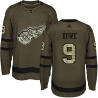 Adidas Detroit Red Wings #9 Gordie Howe Green Salute to Service Stitched NHL Jersey
