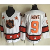 Detroit Red Wings #9 Gordie Howe White/Orange All-Star CCM Throwback Stitched NHL Jersey