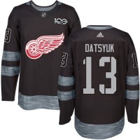 Adidas Detroit Red Wings #13 Pavel Datsyuk Black 1917-2017 100th Anniversary Stitched NHL Jersey