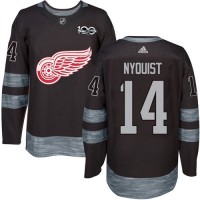 Adidas Detroit Red Wings #14 Gustav Nyquist Black 1917-2017 100th Anniversary Stitched NHL Jersey