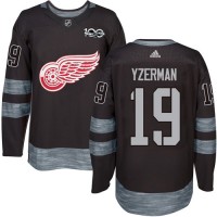 Adidas Detroit Red Wings #19 Steve Yzerman Black 1917-2017 100th Anniversary Stitched NHL Jersey
