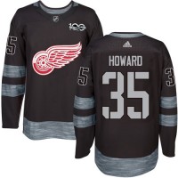 Adidas Detroit Red Wings #35 Jimmy Howard Black 1917-2017 100th Anniversary Stitched NHL Jersey